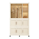 Portable Wardrobe Closet Storage Organizer With 9 Magnetic Doors - Cream White by HouseOfZazla