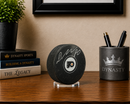 Dan Vladar Philadelphia Flyers Autographed Logo Hockey Puck - Silver Signature