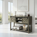Farmhouse Entryway Table With Sliding Barn Door by HouseOfZazla