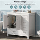 Bathroom Vanity With Ceramic Sink Combo, Abundant Storage Cabinet 2 Soft Close Doors And 5 Drawers by HouseOfZazla