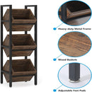 3 Tier Basket Stand With Angled Baskets, Vertical Storage Tower For Kitchen - Black by HouseOfZazla