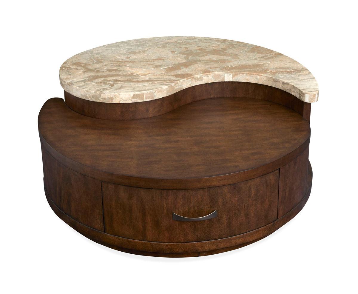 McPherson - Round Cocktail Table With Casters - Burnt Umber, photo 7 of 7