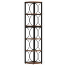 Tall 6 Tier Corner Bookshelf Storage Rack For Living Room - Rustic Brown