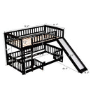 Low Bunk Bed With Slide, Fence And Ladder by HouseOfZazla