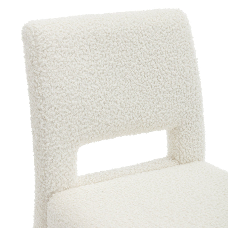 Accent Chairs Set of 2, Boucle Chairs with Solid Woood, Upholstered Dining Chairs for Living Room, Kitchen, Bedroom, Beauty Room,Dining room-Cream