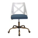 Charlotte - Farmhouse Task Chair - Antique Copper / White / Blue by HouseOfZazla