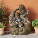 24.75' High Callan Fountain Weather Resistant Floor Fountain with Light