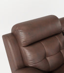 Genuine Non Power Reclining Sofa With Drop Down Table, Stainless Steel Cupholders And Magazine Bag