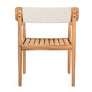 Creative Braided Acacia Wood Outdoor Dining Chairs with Armrests (Set of 2) - Teak / White by HouseOfZazla