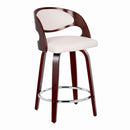 Pino - Mid Century Modern Fixed Height Barstool With Swivel With Round Footrest (Set of 2) by HouseOfZazla