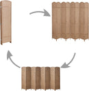 8 Panel Folding Room Divider Privacy Screen,  Home Decor Weave Fiber Double Hinges -Natural