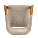 Indoor Upholstered Dining Chair Set of 2 - Oatmeal / Teak by HouseOfZazla