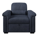 3 in 1 Convertible Sleeper Chair Sofa Bed Pull Out Couch Adjustable Chair with Pillow, Adjust Backrest into a Sofa, Lounger Chair, Single Bed or Living Room or Apartment, Dark Blue