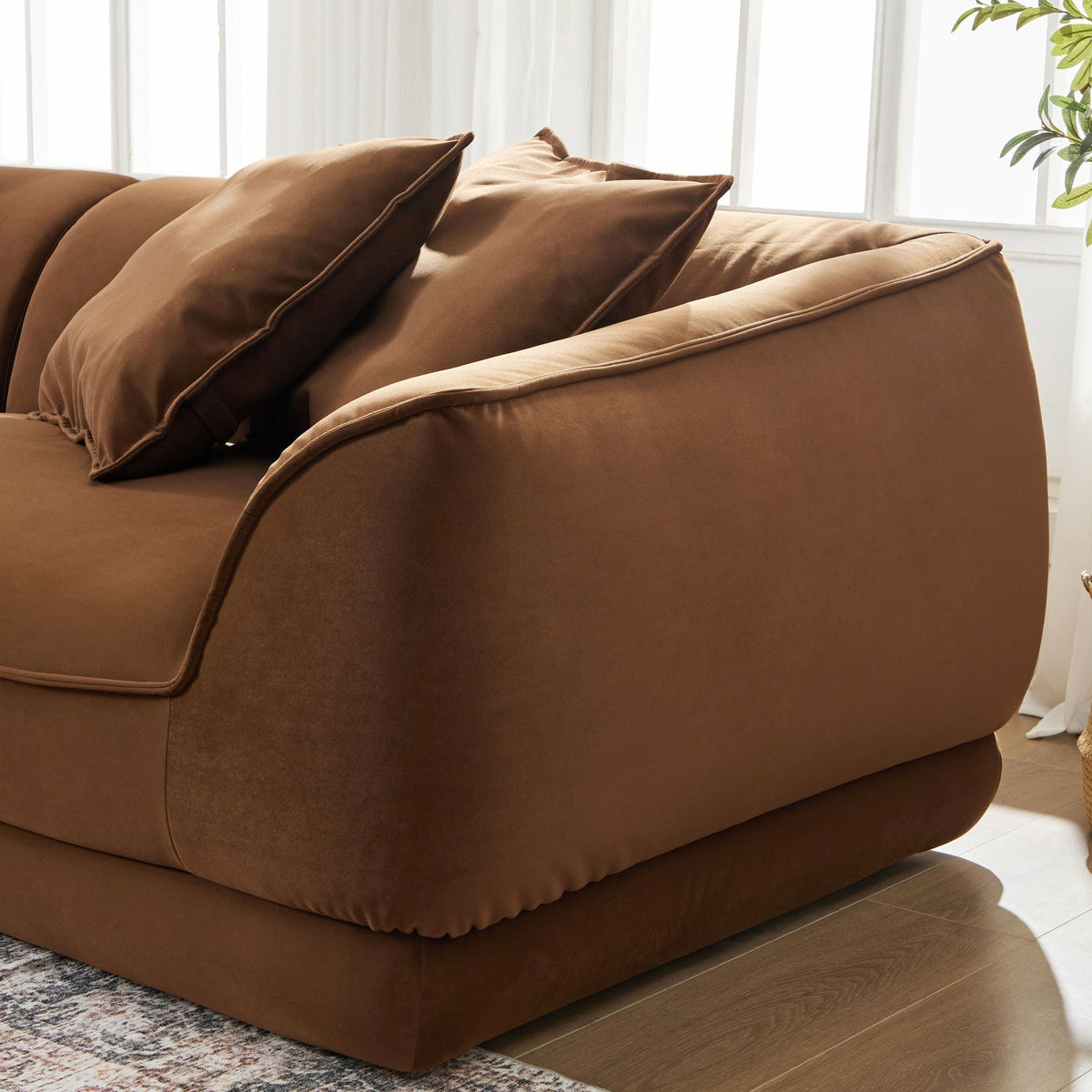 Nordic Modern Sofa With Removable Pillowcase, High Density Sponge Filling, 4 Throw Pillows, photo 6 of 14