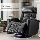 270° Power Swivel Recliner Home Theater Chair With Hidden Arm Storage, LED Light, Cup Holder, And Tray Table by HouseOfZazla