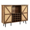 Walker Edison | Rattan Barn Door Bar Cabinet