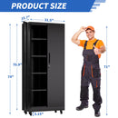 Heavy Duty Rolling Cabinet With Lock, Garage Storage Cabinet, 4 Adjustable Shelves For Tool Organization by HouseOfZazla