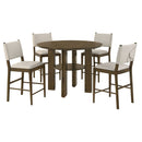 Crispin - 5 Piece Counter Height Dining Set With Upholstered Chairs - Brown by HouseOfZazla