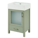 Bathroom Vanity With Ceramic Sink And Ample Storage, Ideal For Small Bathrooms by HouseOfZazla