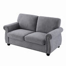 Soft Loveseat, Upholstered 2 Seater Couch, Loose Back Cushions And Turned Legs by HouseOfZazla