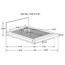 Jessica Wood Eastern King LED Panel Bed Cappuccino