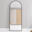 65" Arched Full Length Mirror Floor Dressing Mirror - Black
