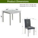 5 Pieces Wooden Dining Table Set, Square Table And 4 Upholstered Chairs