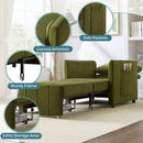 Upholstered Convertible Sleeper Sofa With 5 Position Backrest, Side Pockets, Storage by HouseOfZazla