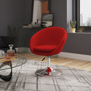 Upholstered Swivel Lounge Chair With Adjustable Height - Red by HouseOfZazla