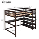Loft Bed With Storage Shelves And Under Bed Desk by Unique Piece Furniture