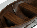 Beaufort - Oval Cocktail Table With Base And Glass Top - Dark Oak