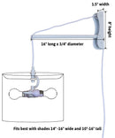 16"W 2 Light MAST Plug-In Wall Mount Pendant  White Linen Drum with Diffuser White Cord/Arm