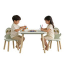 Sloth Themed Table And Chair Set With 2 Cute Animal Chairs - Natural Wood / Sage Green by HouseOfZazla