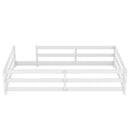 Twin Size Montessori Floor Bed With Fence - White