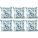 6 Pack Outdoor Pillow Covers - Coastal Leaves Design
