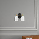 Vortex - 2 Lights Vanity In Style For Over Bathroom Mirror Wall Sconce - Black / Gold / White by HouseOfZazla