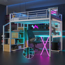 Loft Bed With Built In Work Station, Wardrobe, Storage Staircase And LED by Unique Piece Furniture