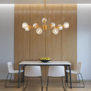 Modern Crystal Chandeliers, 9 Lights Golden Chandelier for Living Room Bedroom, Dining Room Chandelier Over Table, Kitchen Light Fixtures(Bulbs Not Included)