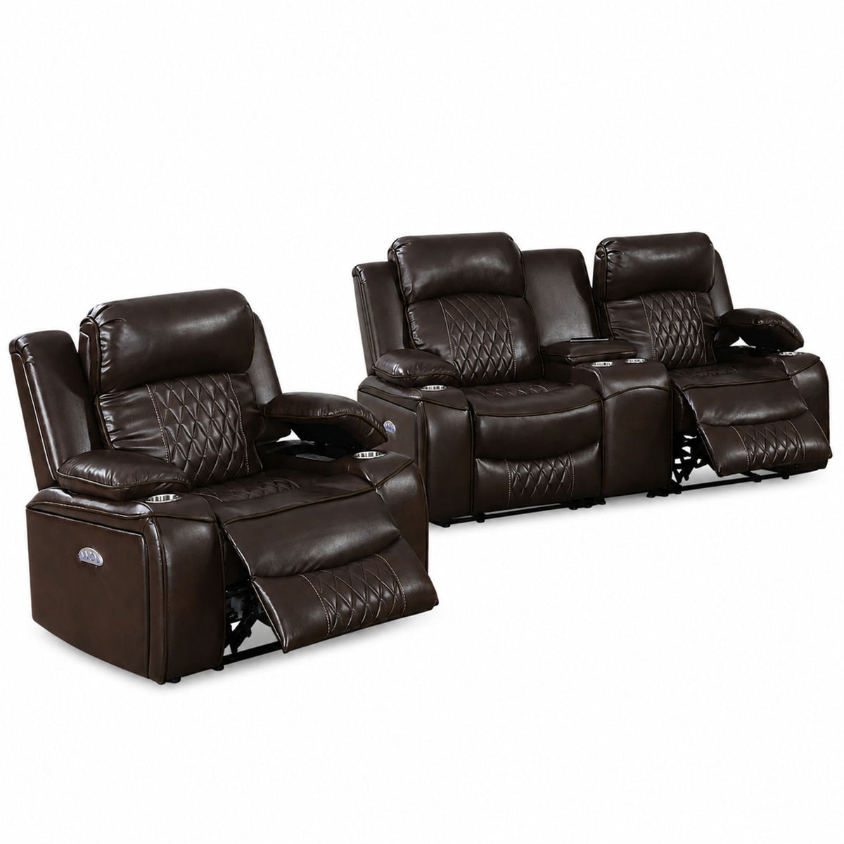 Power Motion Living Room Set With USB Port, Adjustable Headrest, Cup Holder, photo 2 of 28
