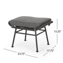 Montana Faux Rattan Outdoor Patio Ottoman with Cushion (Set of 2)