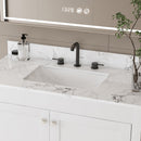 43" Bathroom Vanity With Artificial Marble Carrara Top Set, Multi Functional Bathroom Cabinet With Doors And Drawer - White by HouseOfZazla