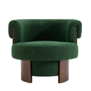 Modern 32" Wide Curved Sculptural Swivel Barrel Chair by HouseOfZazla
