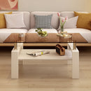 Modern Rectangular Coffee Table With Tempered Transparent Glass Top And Storage Shelf by HouseOfZazla