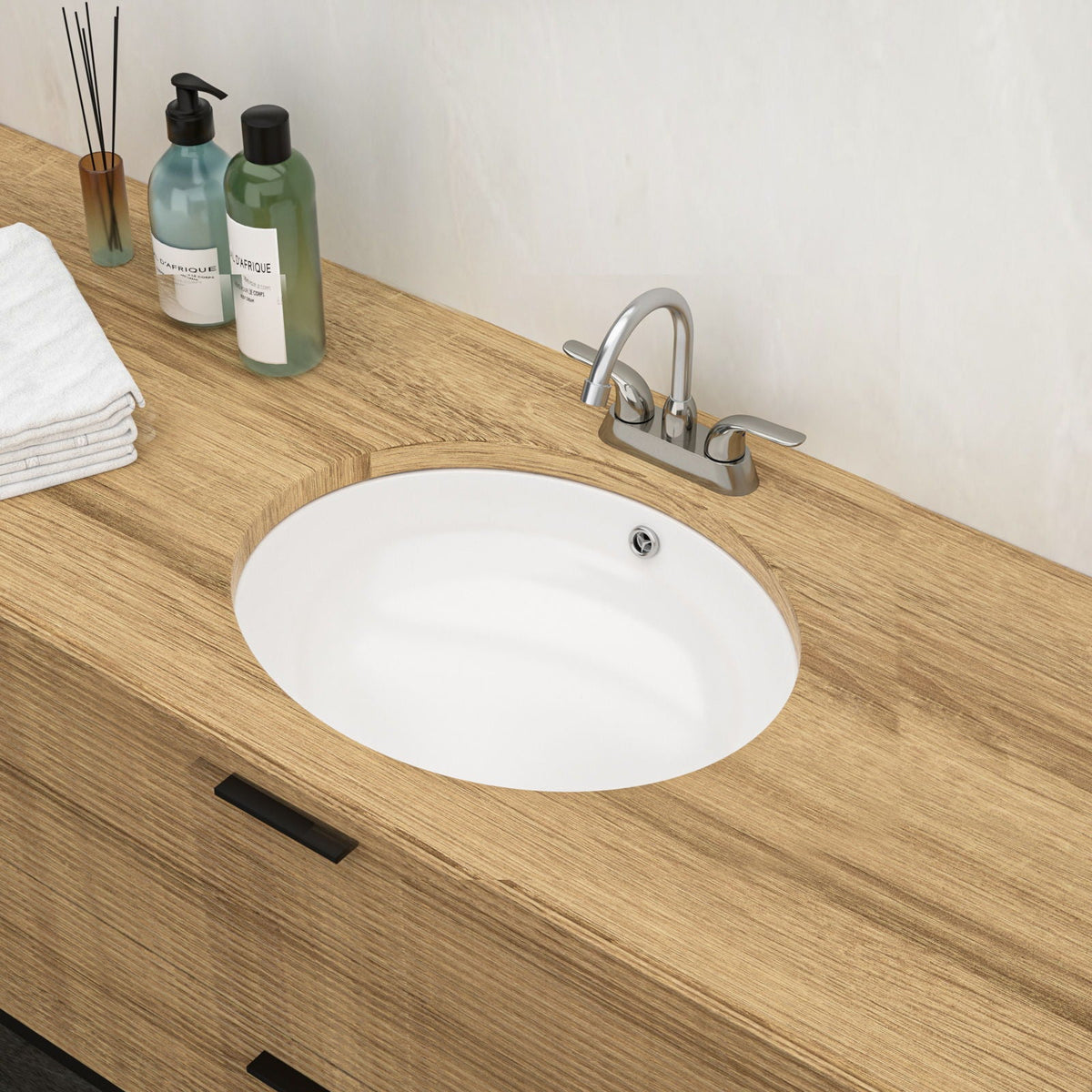 Elegant Ceramic Oval Undermount Bathroom Sink With Overflow, photo 10 of 20