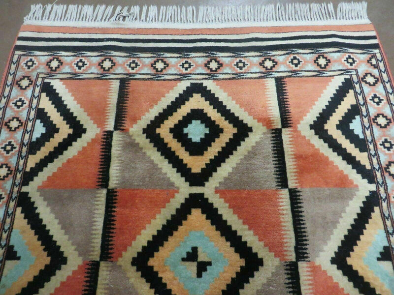 4' X 6' Vintage Handmade Turkish Melas Oushak Wool Rug Carpet Mehrab Red Nice