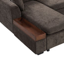 Modern L Shaped Sectional Sofa With Upholstery And Wooden Storage by HouseOfZazla