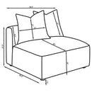 Amherst - Armless Chair With Accent Pillow - Gray