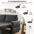 Convertible Sofa Bed Loveseat With Adjustable Backrest And USB Ports by HouseOfZazla