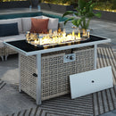 K&K Patio 8-Piece Patio Furniture Set with 43" Fire Pit Table by HouseOfZazla