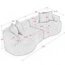 Cloud 4 Seater Sectional Curved Sofa, Minimalist Design - Light Brown by HouseOfZazla